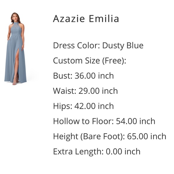 Azazie Emilia Dusty Blue Bridesmaid Dress - Picture 14 of 14